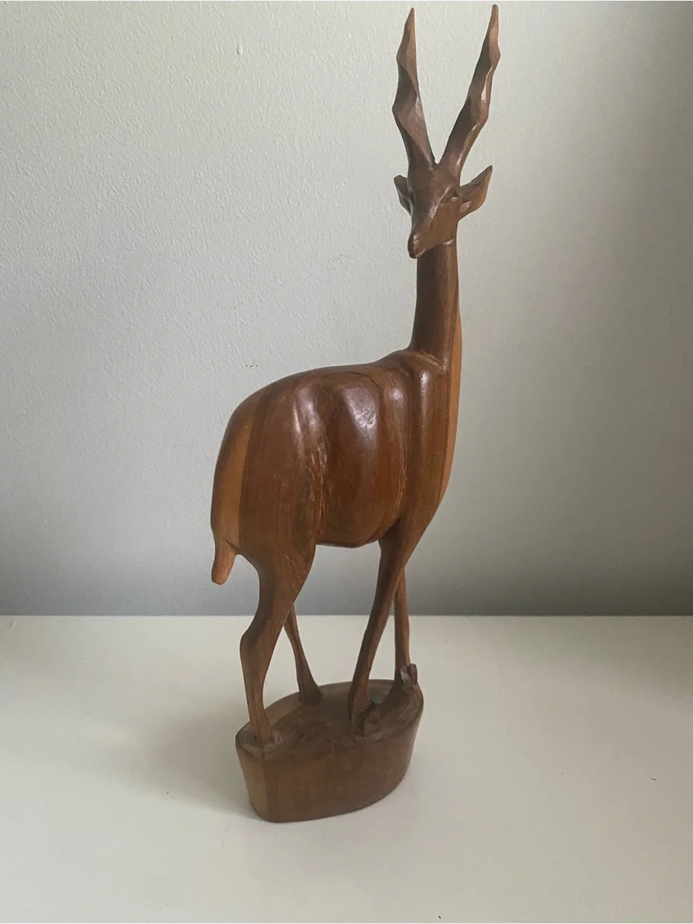 MCM Teak Wooden Antelope Gazelle 12” Tall